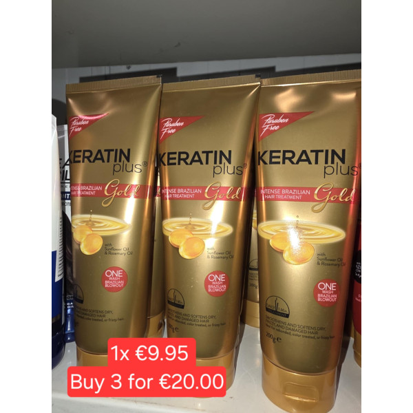 3x Keratin Plus Gold Intense Brazillian hair Treatment 200gr