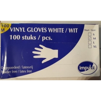 Vinyl Disposable Gloves white 100pcs (Powder Free) LARGE