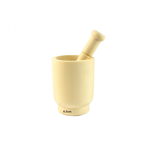 WOODEN MORTAR & PESTLE 6.5cm