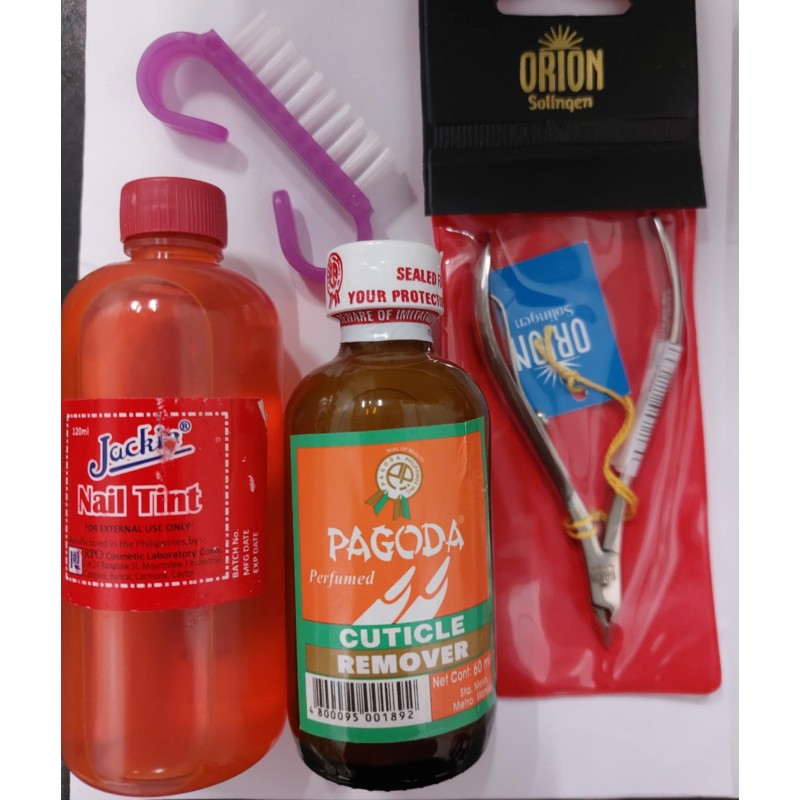 Manicure Set w/ Solingen Nipper/ Cuticle Remover / Merthiolate /Brush