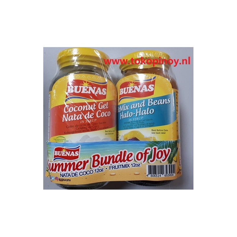 Buenas Fruitmix Halo2x and Nata White 2x340gr Bundle of Joy