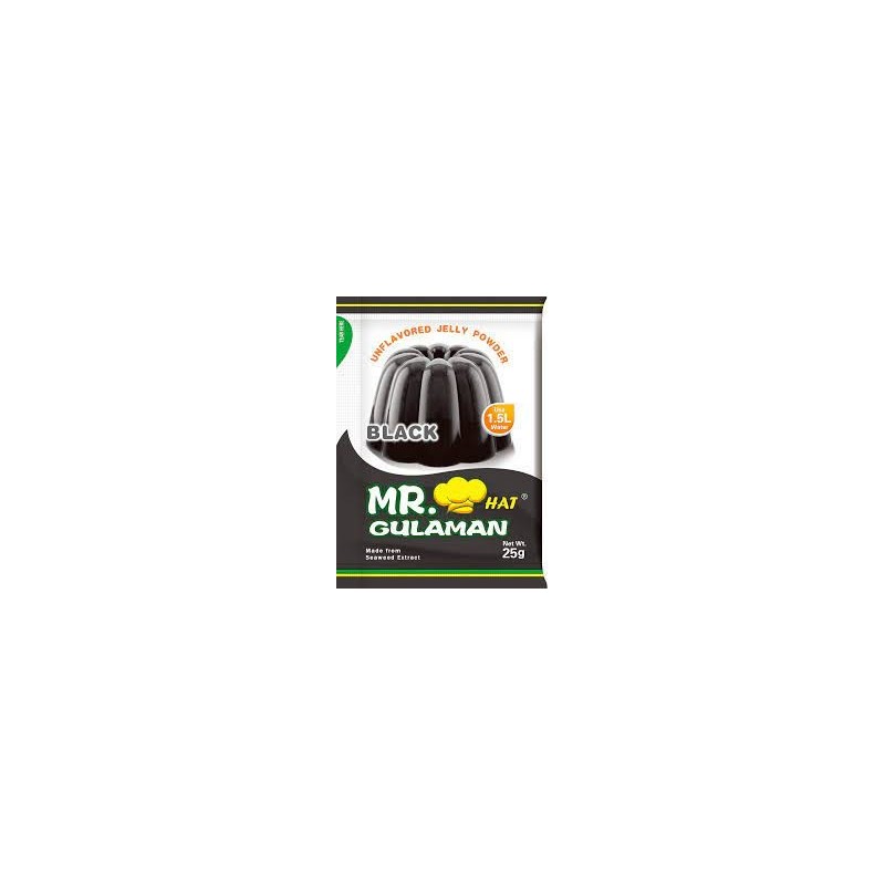 Gulaman / Jelly Powder mix Black Unflavored 25g Mr. Hat Gulaman