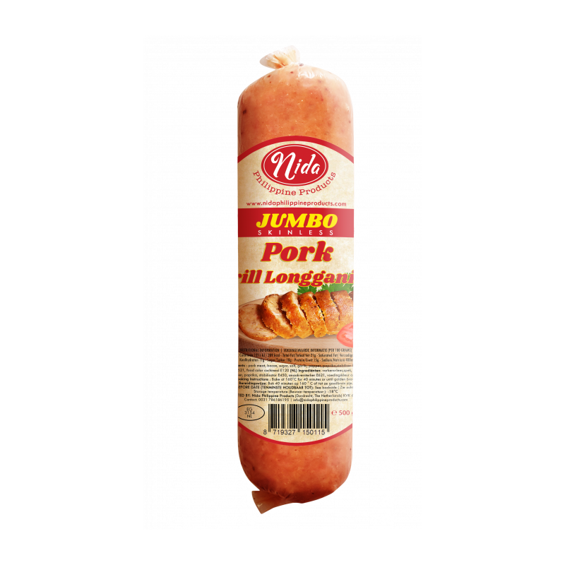 Pork Skinless Jumbo Grill Longganisa 500gr. -  Nida Brand