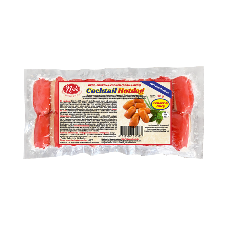 Tender Juicy Cocktail Hotdog 500gr - Nida Brand
