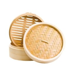 Bamboo Steamer 25cm. (1Set)