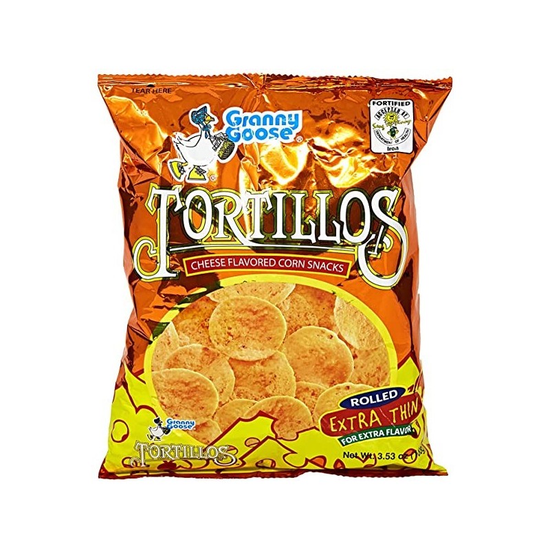 Tortillos Cheese Flavored Corn Snacks 100gr - Granny Goose